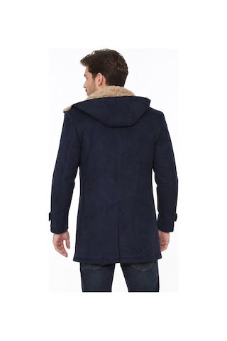 Plt9399 Dewberry Süet Görünümlü Erkek Palto-düz Lacivert