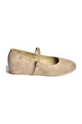 Fox Shoes Y250770702 Vizon Süet Alçak Dolgu Tabanlı Kadın Ayakkabı