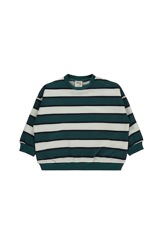 Civil Baby Çizgili 6-18 Ay Sweatshirt - Yeşil Zümrüt Yeşili