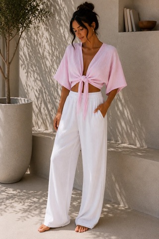 Bbbutikbasic Kadın Müslin Bağlamalı Bolero Bluz Oversize Salaş Yazlık Kimono Hırka My3535 Pembe