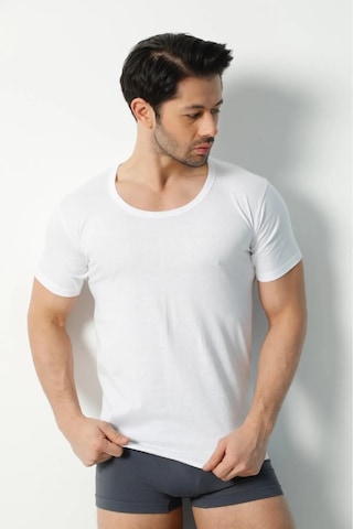 Saran Erkek Penye %100 Pamuk Bisiklet Yaka Fanila Atlet 3006 - 6 Adet 001