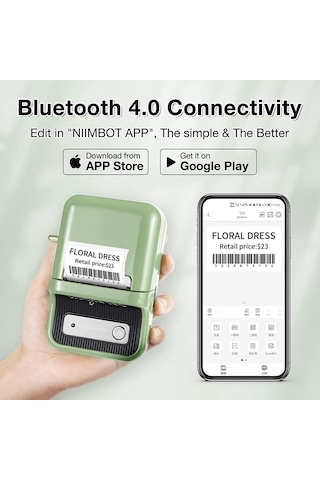 Hallow NiiMbot B21 Kablosuz Taşınabilir Bluetooth Etiket Makinesi