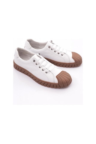 Dgn 9870 Erkek Kapali Bağcikli Sneaker Ayakkabi 9870-2505-R0198 Beyaz