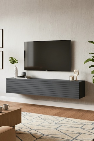 Tda1214a - Zeynep120 Duvara Montaj Tv Stand, Tv Rafı, Tv Sehpası Antrasit 120cm