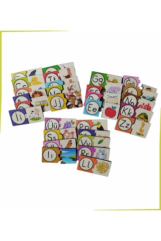 Ahşap Alfabe Puzzle 2 Parçalı