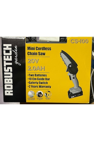 Robustech CS-100 20V 2.0Ah Akülü Zincirli Ağaç Kesme