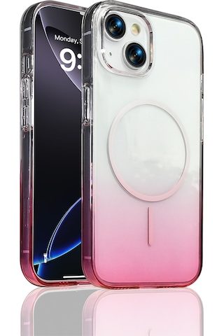 Apple Uyumlu iPhone 14 Kılıf M-safe Şarj Özellikli Zore Septik Silikon Kapak Pembe