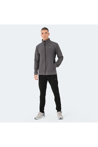 Slazenger OPRAH Erkek Fermuarlı Dik Yaka Cepli Koyu Gri Eşofman Takımı