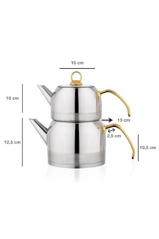 Ada Çaydanlık Takımı Orta Boy 4 Parça-gold Inox