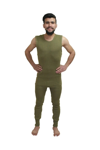 Bora Asker Seti Acemiasker Yeşil Örgü Kolsuz+ Don Takım Haki