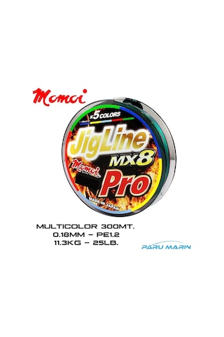 Momoi Jigline Mx8 Pro 0.18mm 300mt. Multicolor İp Misina