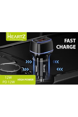 Cr01 Araç Şarj Adaptörü Dual Port Pd Araç Şarjı Yeni Nesil Pd + Standart Usb Ledli A Kalite Araç Şarj Başlık Fast Siyah