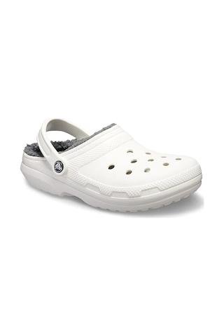 Crocs 203591 Classic Lined Clog Beyaz-Gri Beyaz - Gri