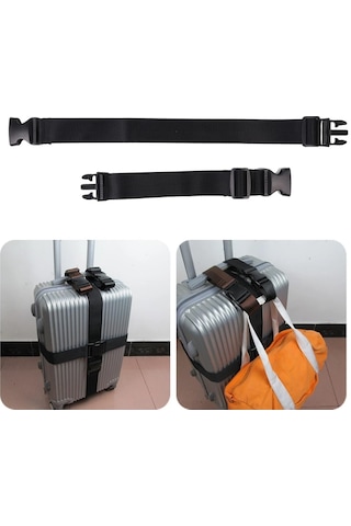 Siyah Renk Valiz Bavul Emniyet Kemeri 4 Adet En 4cm Siyah
