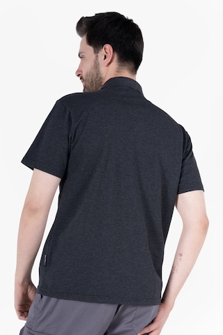 Yıldırımlar T-shirt %100 Pamuk Polo Yaka Fleto Cepli %100 Pamuk Antrasit Melanj