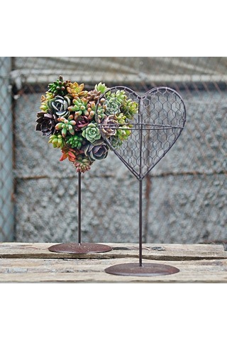 Pazly Tel Suntek Standı Metal Kalp Demir Çerçeve Asılı Aksesuar