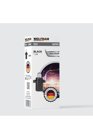 Wolfram 12 Volt 1.2 Watt Siyah T5 Duylu Gösterge Ve Panel Ampulü B8.3d Duy Tipi - 10 Adet