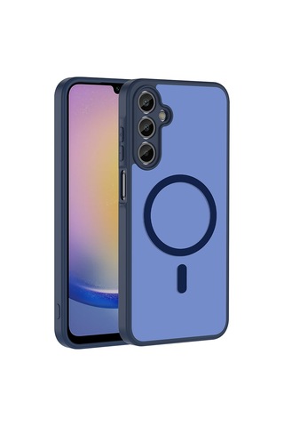 Galaxy Uyumlu A34 Kılıf M-safe Şarj Özellikli Zore Babet Kapak Lacivert