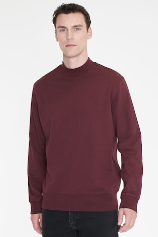 Ac&Co / Altınyıldız Classics Erkek Bordo Pamuklu Standart Fit Normal Kesim Yarım Balıkçı Yaka Sweatshirt