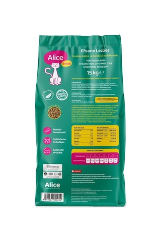 Alice Snob Mix Zor Beğenen Yetişkin Kedi Maması 15 KG