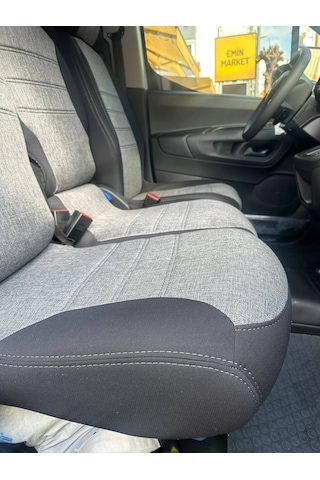 Citroen Berlingo Panelvan Uyumlu Araca Özel Oto Koltuk Kılıfı 158556 Siyah-Gri