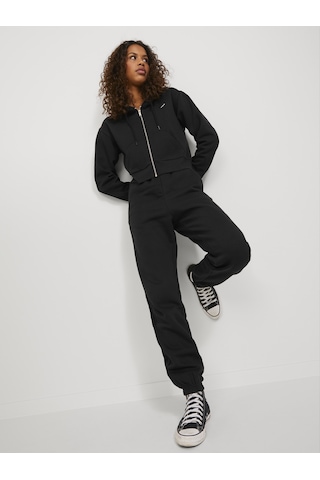 Jack & Jones Kadın Logolu Sweat Pantolon - Abbie Black Siyah