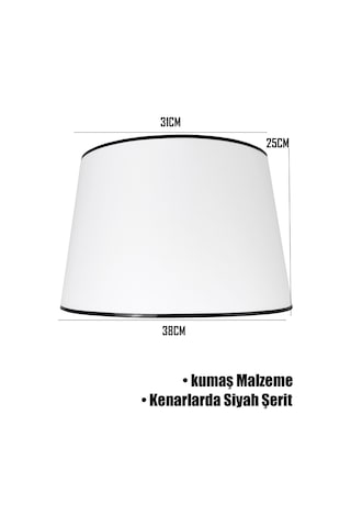 Beyaz Siyah Şeritli Lambader Şapkası Beyaz