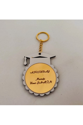 Resmi Kurum Plaket-anahtarlık-kitap Ayracı Set Kişiye Ö Beyaz - Altın