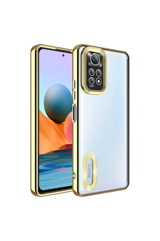 Khayra Redmi Note 11 Global Kılıf Kamera Korumalı Logo Gösteren Omega Kapak - Siyah Siyah