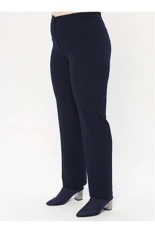 Ladies First Ladıes Fırst Büyük Beden 3390 Lacivert Pantolon Krep Bol Paça
