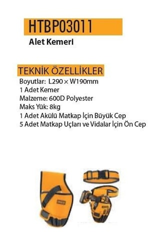 İngco Cepli Alet Kemeri 6 Gözlü Ayarlı Kemerli 290x190mm Htbp03011