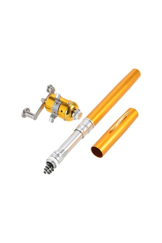 Folinda Alüminyum Minik Balıkçılık Seti: 99cm Uzayabilir Kamış + Makara, Cep Boyutunda, Dayanıklı Malzeme, Altın Renk Altın