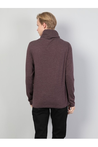 Colin's Regular Fit Yarim Balikci Erkek Mor Uzun Kol Tişört CL1036982_q1.v1_PUM