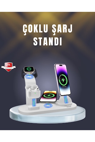 İphone Airpods Ve Akıllı Saat Uyumlu Çoklu Şarj Cihazı