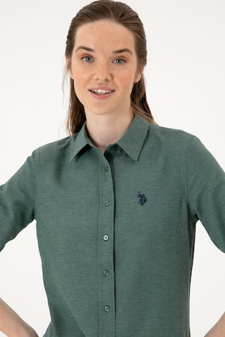 U.s. Polo Assn. Kadın Koyu Yeşil Gömlek Basic 50316711-vr079 Koyu Yesıl