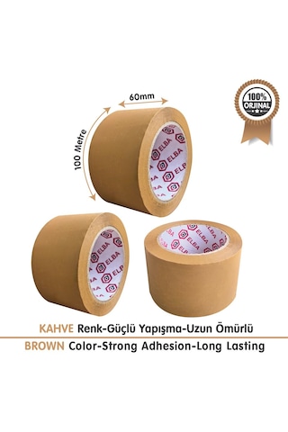 Elba Bant 60x100 6 Adet Hotmelt Koli Bandı Kahverengi Taba