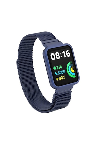 Xiaomi Redmi Watch 2 Lite Uyumlu Krd-58 Metal Mkst Kordon-lacivert