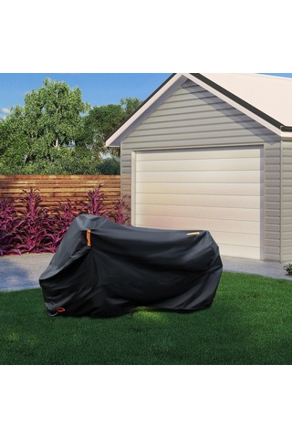 Suntek Kilit Delikleri İle Aşınmaya Dayanıklı Motosiklet Örtüsü Siyah 3XL
