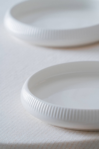 Bianco Perla Porselen Yuvarlak Tabak - 18 Cm Beyaz