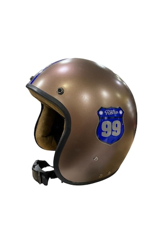 Bike Sky Retro Motosiklet Kaskı Gri