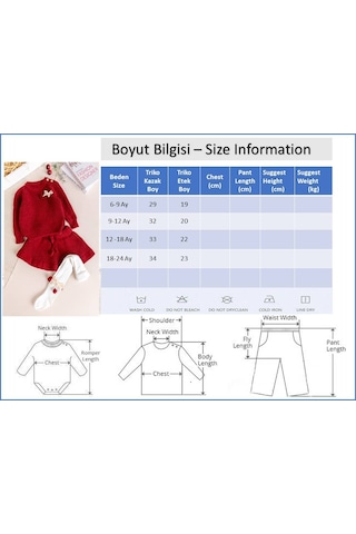 Babymod Triko Yumuşak Dokulu Kız Bebek Kazak Etek Çorap Takım Set Gülkurusu