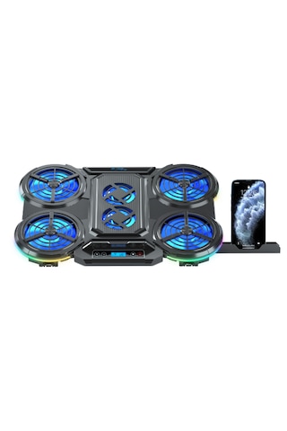 Frost Gt6 6x Big Turbo Led Fan - 10 Modlu Rgb 2x Usb - Siyah 13"-17" Boyut Destekli