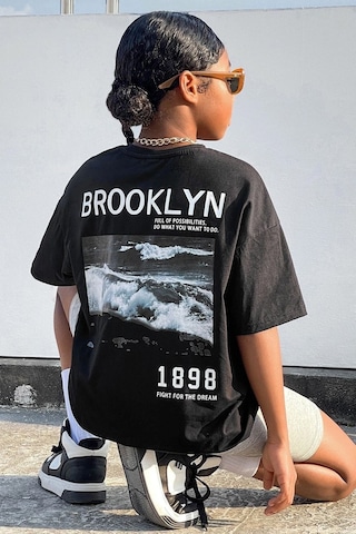 Uyguntarz Çocuk 1898 Brooklyn Pamuklu Tshirt Siyah
