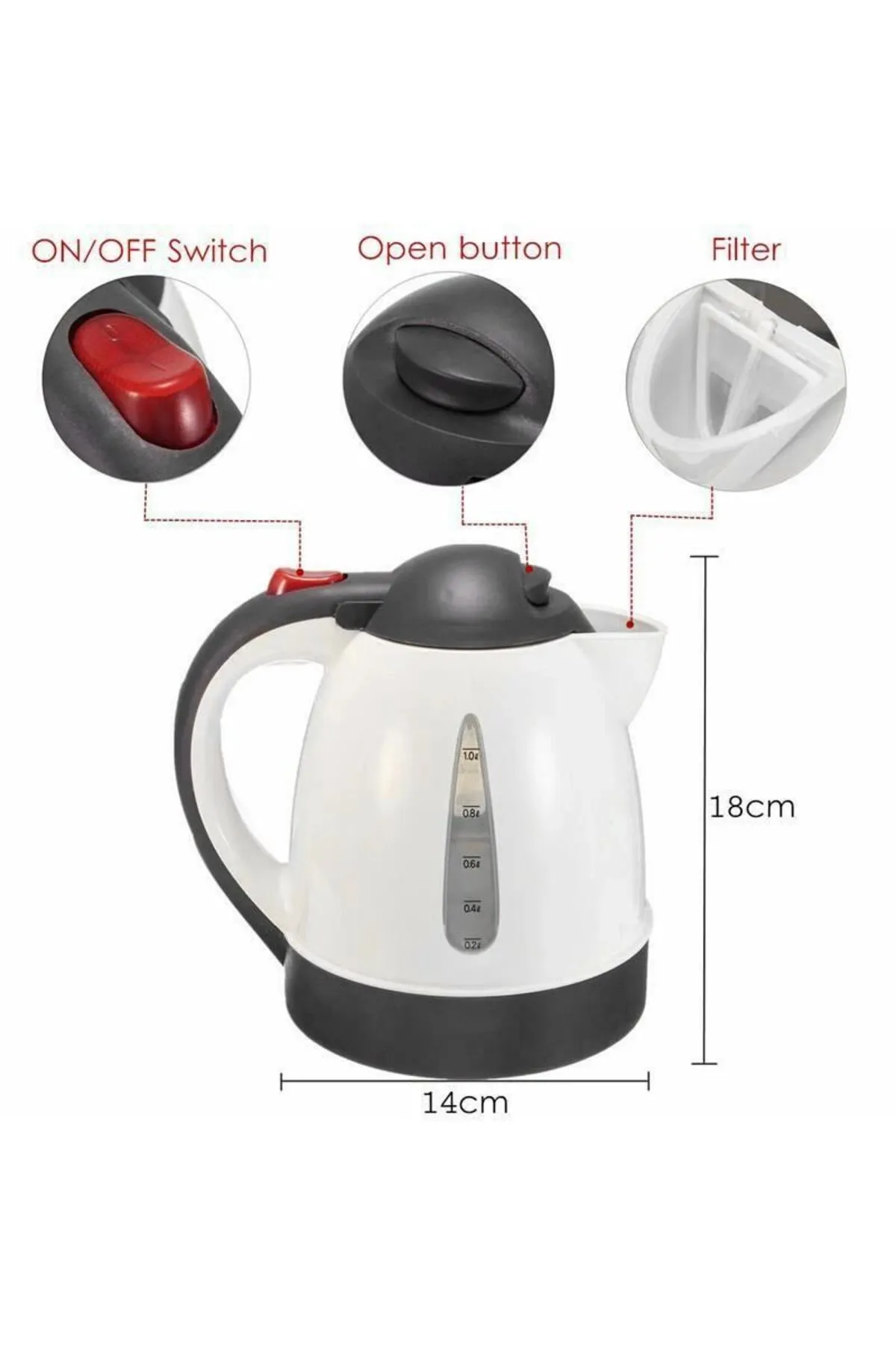Asben Yerli Üretim 24v 1 Litre Oto Su Isıtıcısı Araç Içi Su Isıtıcı Kettle -201-24v