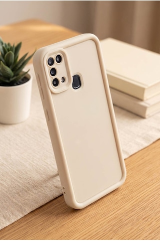 Samsung Galaxy Uyumlu M31 / M21s / F41 Kılıf Kamera Çıkıntılı Mat Silikon Telefon Kılıfı-54145