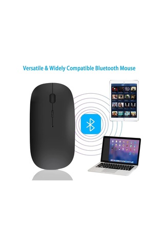 Kablosuz Mouse, 2.4g Şarj Edilebilir Akıllı İnce Mouse, Usb Alıcılı, Yüksek Dpı, Siyah Genel