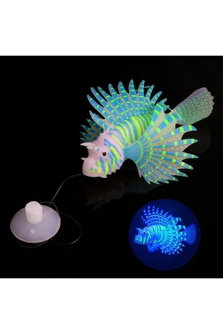 Sones Balık Tankı Peyzaj Süs Silikon Gece Lambası Simülasyon Renkli Aslan Balığı