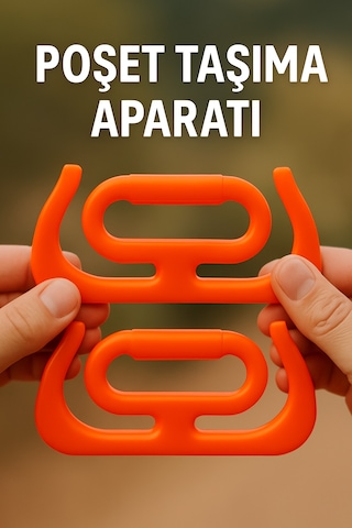 Rotanev 2 Adet Çok Amaçlı Market Pazar Poşet Taşıma Aparatı Poşet Tutucu Taşıma Kiti Turuncu