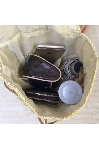 Novahub Kağıt İplik Hasır Ergonomik Sırt Çantası Str-1203 Bej Bej