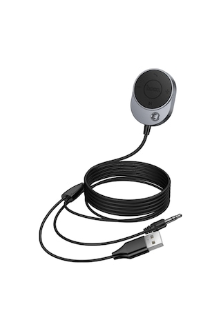 Hoco. E150 Tak Çalıştır Aux Bluetooth Ses Dönüştürücü - Gri
